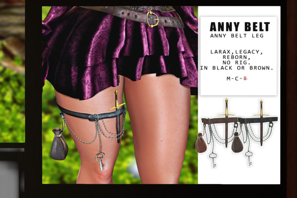 Anny Leg Belt - Legacy/MaitreyaX/Reborn/+mods, L$275 each/L$325 FP