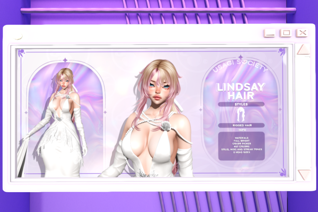 Lindsay Hair, L$350 each/L$600 FP