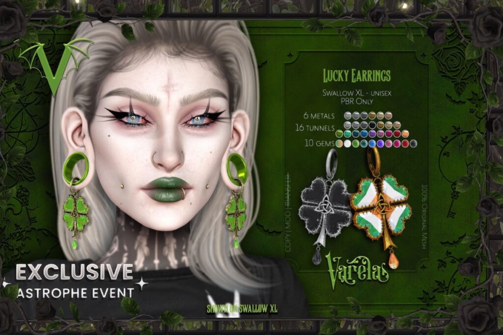 Lucky Earrings - EvoX/Swallow XL, L$499