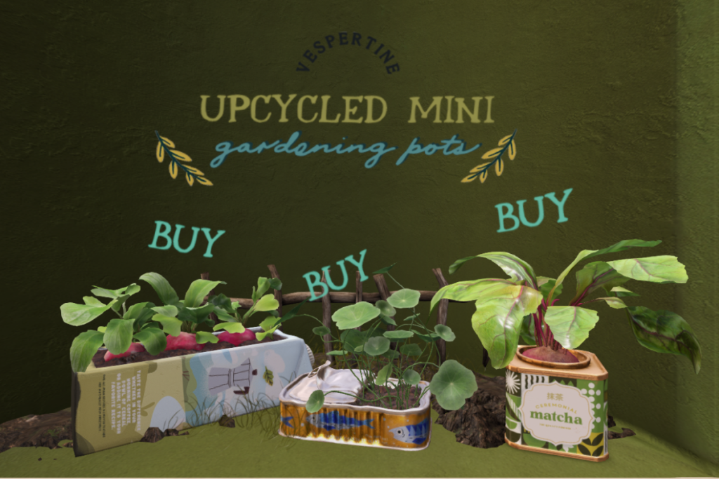 Upcycled Mini Gardening Pots, L$125 each