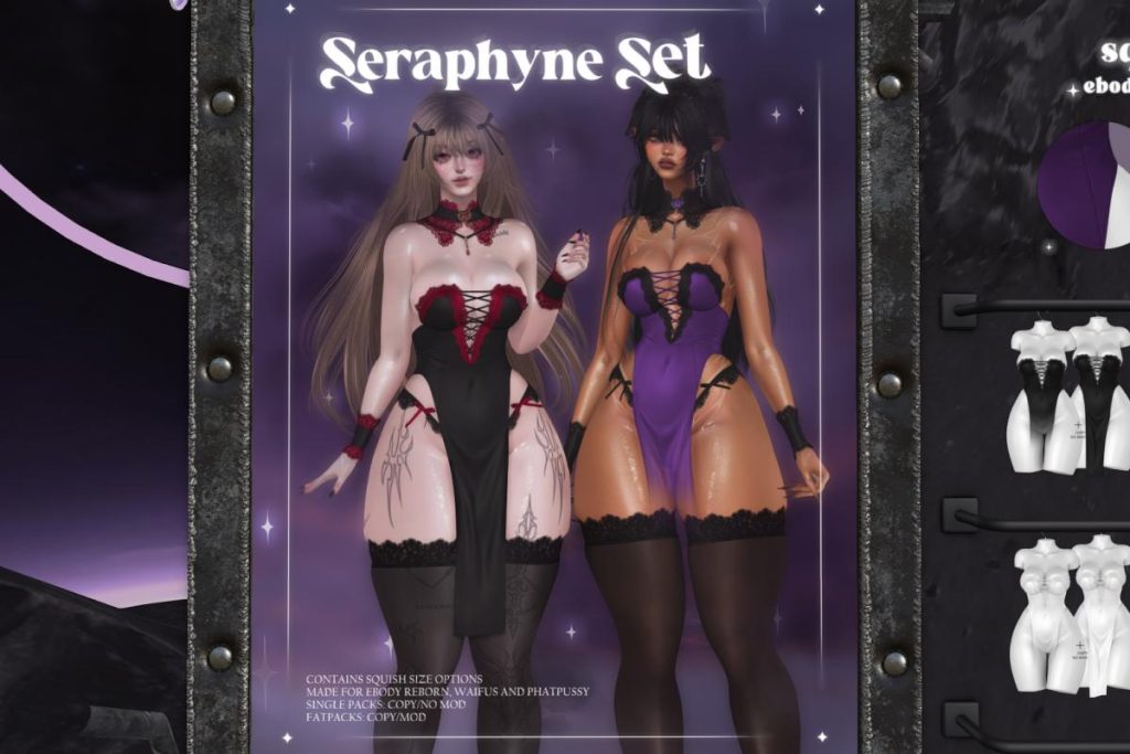 Seraphyne Set - Reborn/+mods, L$190-L$320 each/L$350-L$1400 each FP/L$2350 MP