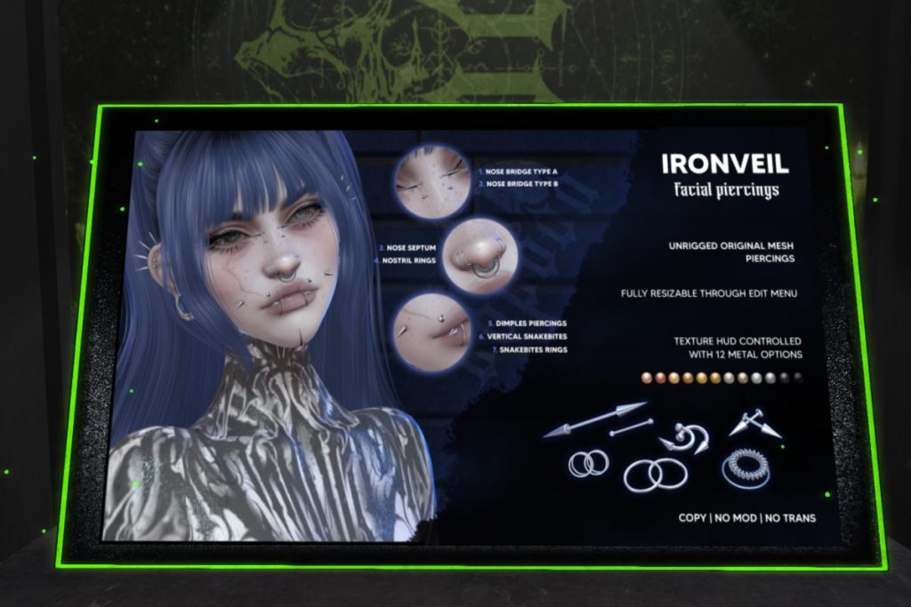 Ironveil Piercings, L$450