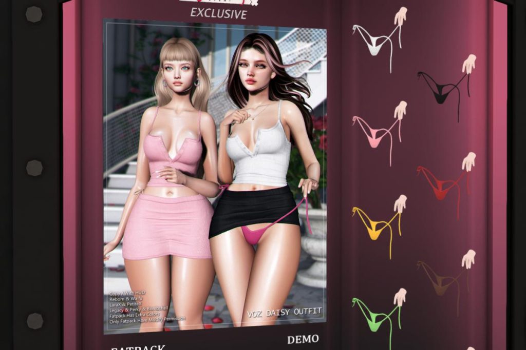 Daisy Outfit &amp; Panties - Legacy/MaitreyaX/Reborn/+mods, L$180-L$300 each/L$650-L$1500 each FP