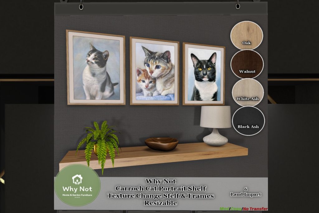 Carroch Cat Portrait Shelf Decor, L$275