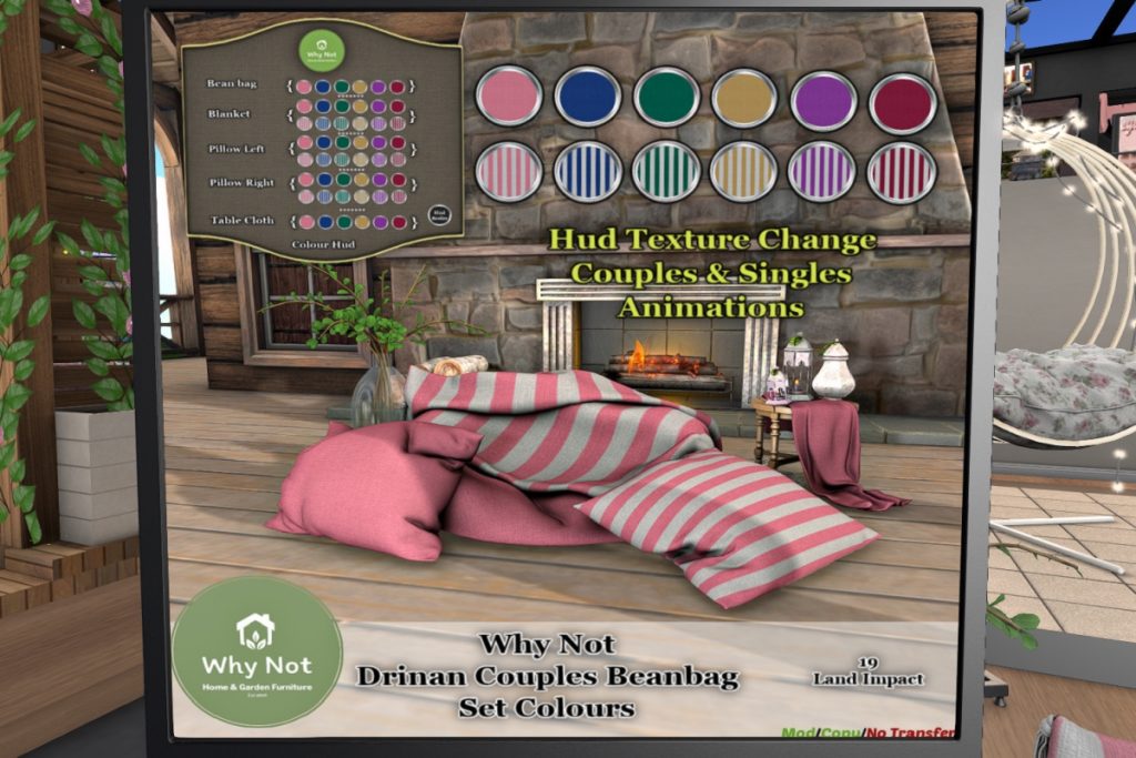 Drinan Couples Beanbag, L$270 each