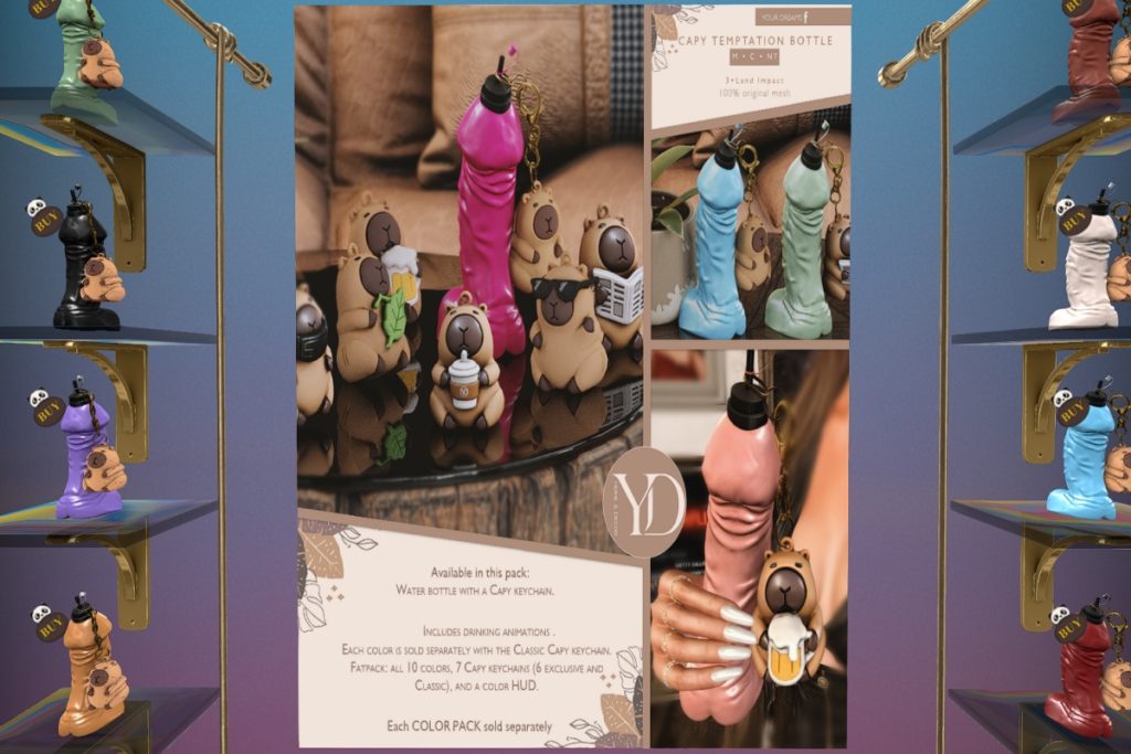 Capy Temptation Bottle Hodable Accessory, L$199 each/L$499 FP