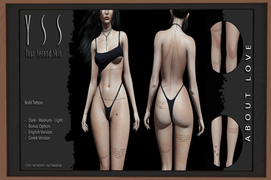 About Love Tattoo, L$200-L$249