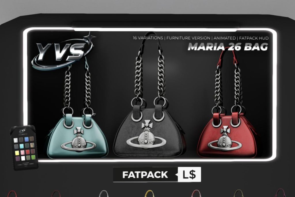 Maria 26 Bag, L$399 each/L$699 FP