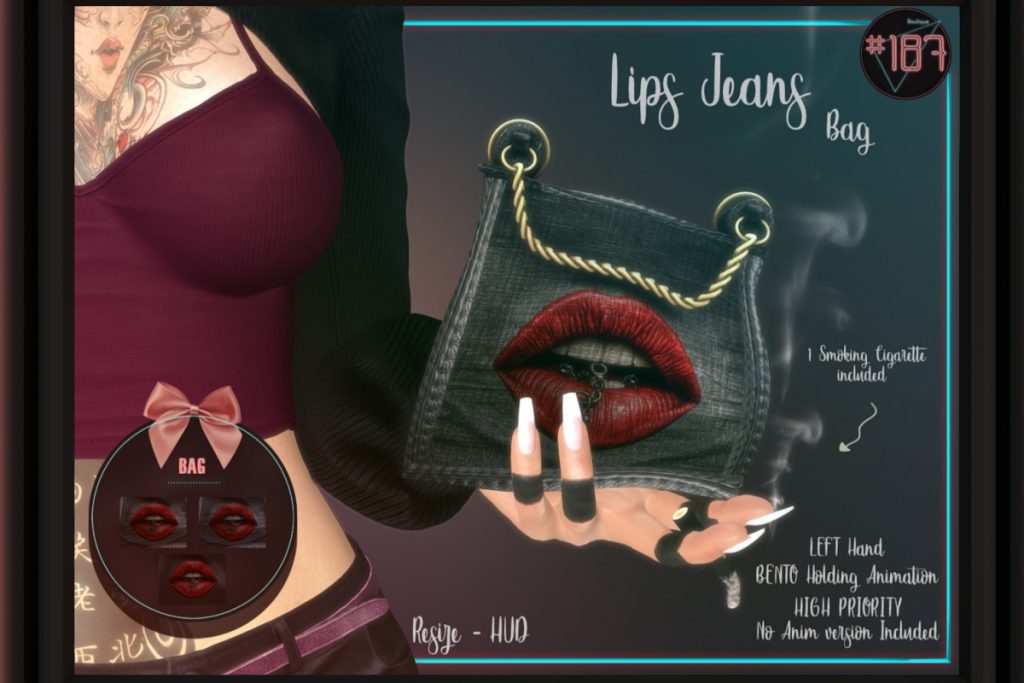 Lips Jeans Bag, L$259