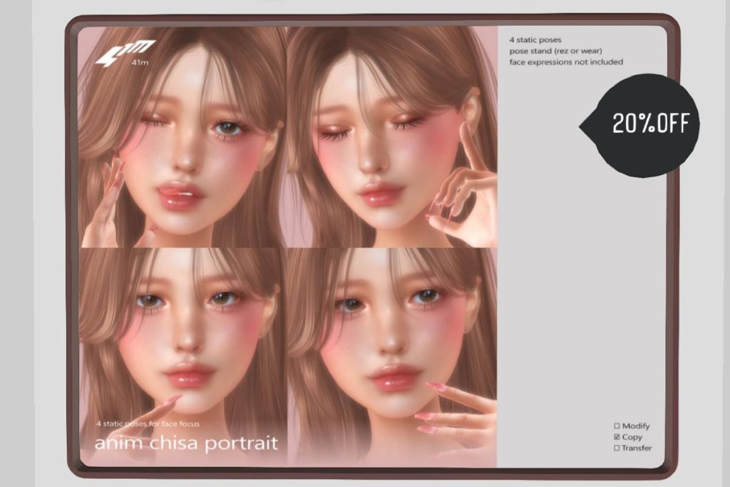 Anim Chisa Portrait Poses, L$239