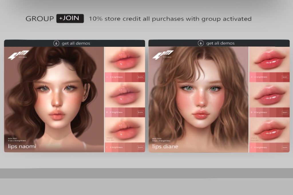 Naomi Lips - EvoX, L$299 | Diane Lips - EvoX, L$299