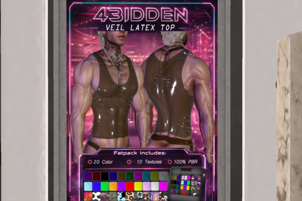 Veil Latex Top - Anatomy/Jake/Kario/Legacy, L$250 each/L$950 FP