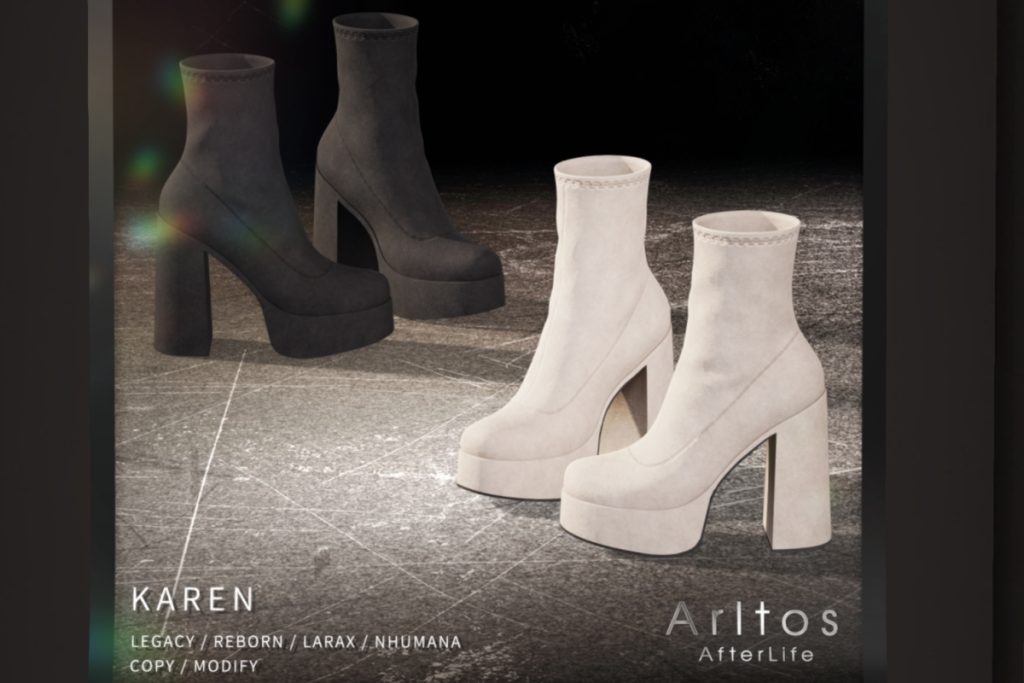 Karen Boots - Ayla/Legacy/MaitreyaX/Reborn, L$99 each/L$479 FP