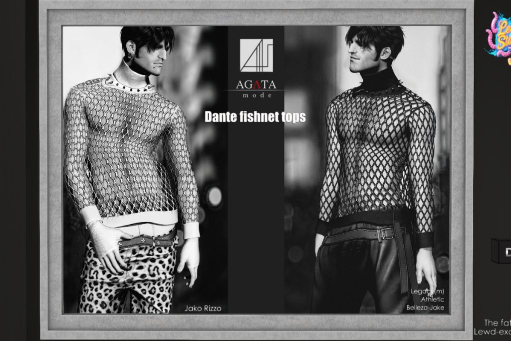 Dante Fishnet Tops - Jake/Legacy/+mods, L$200 each/L$380 FP