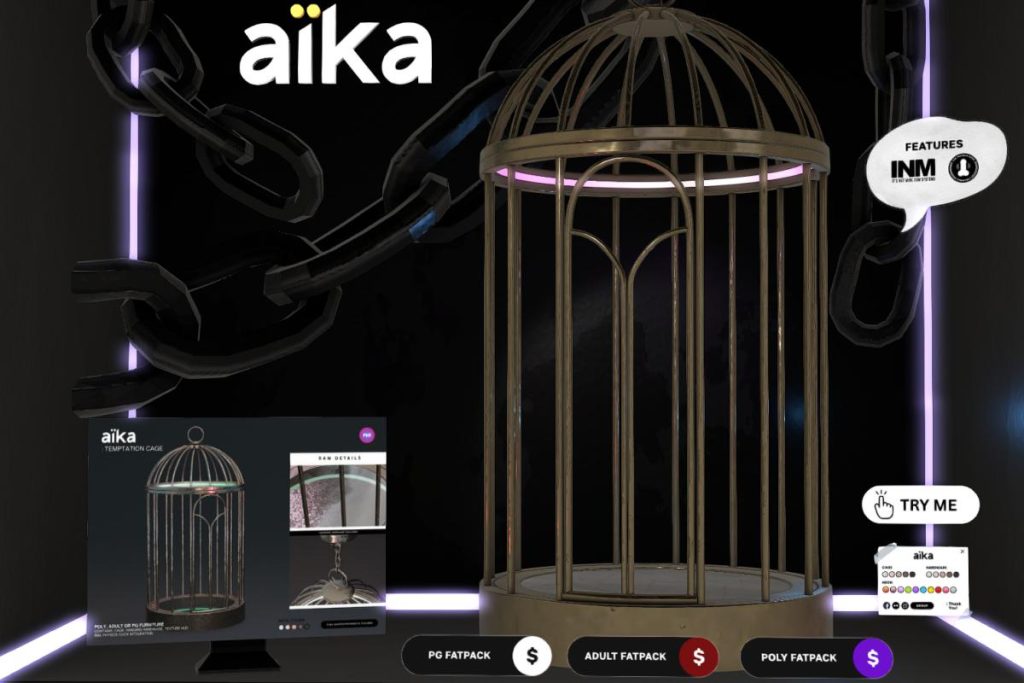 Temptation Cage, L$999 PG/L$1999 Adult/L$2499 Poly