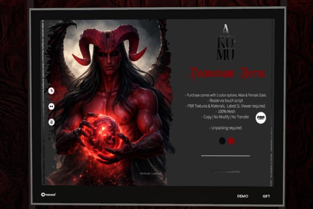 Daemonium Horns, L$299