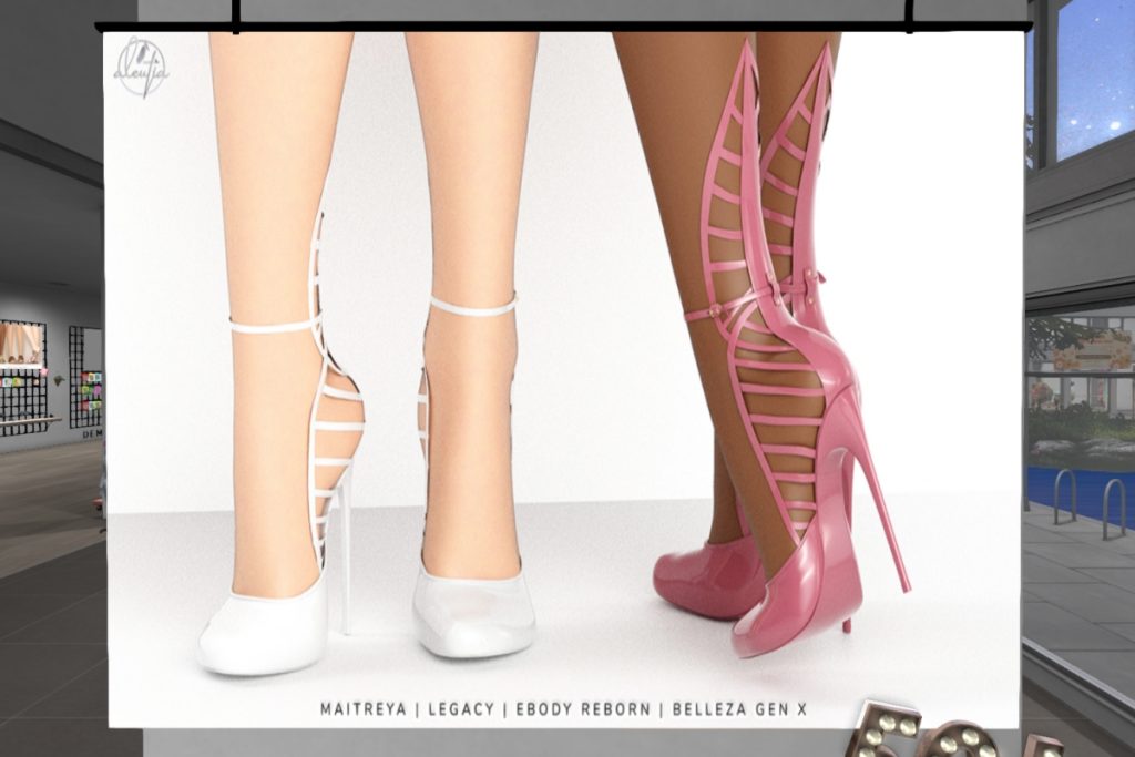 Nyota Heels - GenX/Legacy/Maitreya/Reborn	<a href="http://maps.secondlife.com/secondlife/Aleutia/76/164/2" target="_blank">Teleport</a>