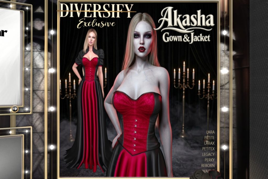 Akasha Gown &amp; Jacket - Legacy/Maitreya/Reborn/+mods, L$399