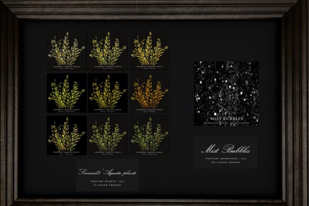 Aquatic Seaweed Plants, L$289 each/L$899 FP | Mist Bubbles, L$99