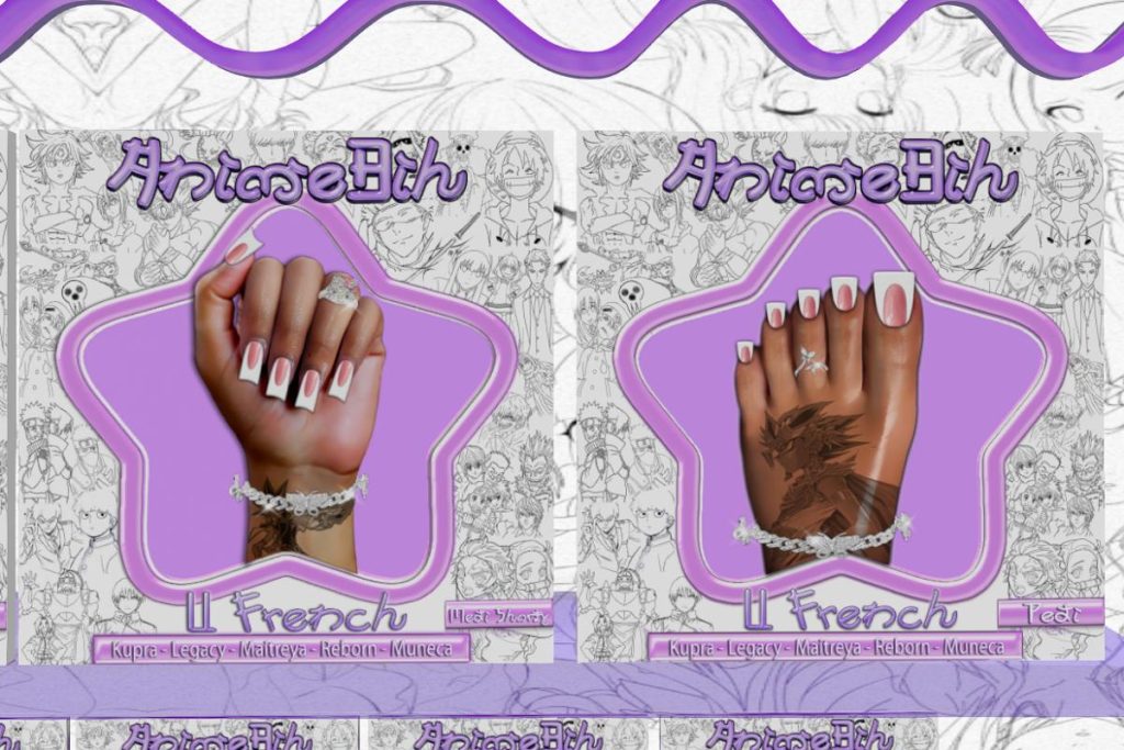 U French Nail &amp; Pedi Sets - Inithium/Legacy/Maitreya/Reborn/Yentements, L$250-L$350 each