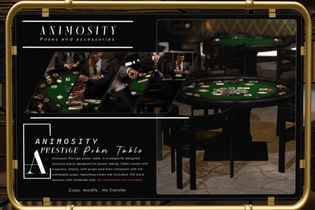 Prestige Poker Table, L$599