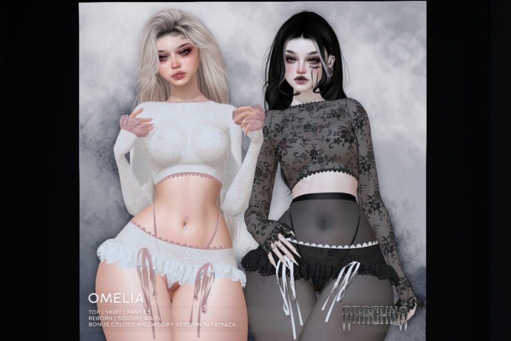 Omelia Top, Skirt and Panties - Reborn/+mods, L$159-L$299 each/L$499-L$999 each FP