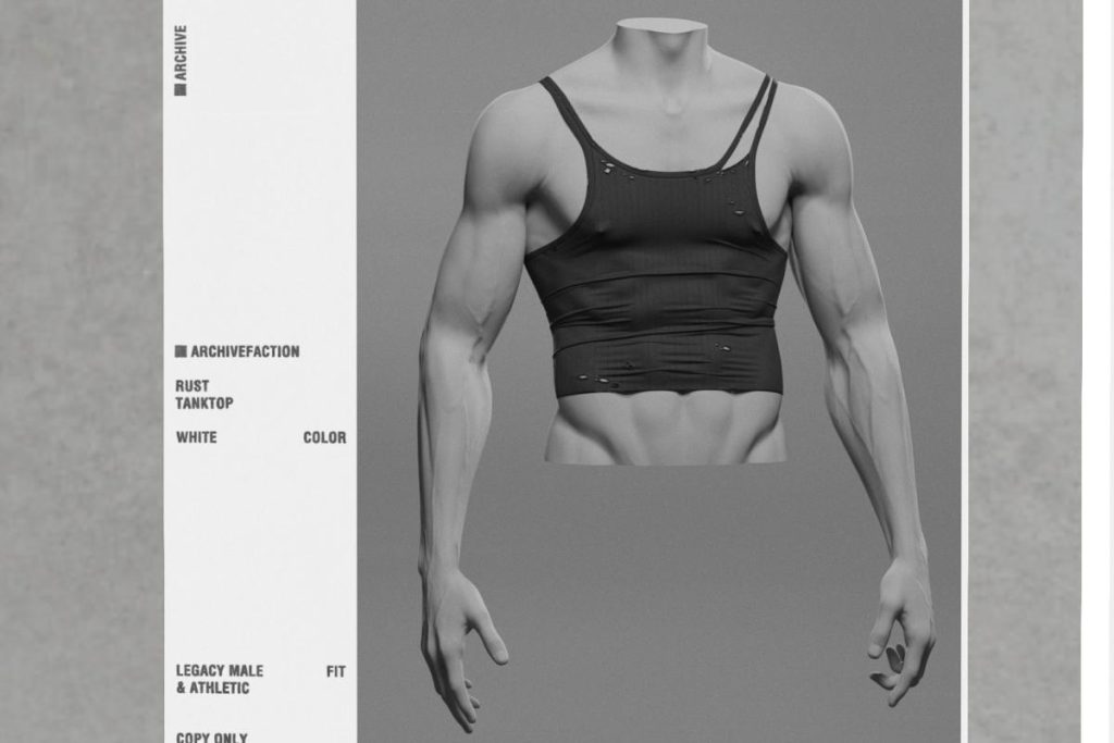 Rust Tanktop - Legacy Male/+mods, L$350 each/L$1200 FP