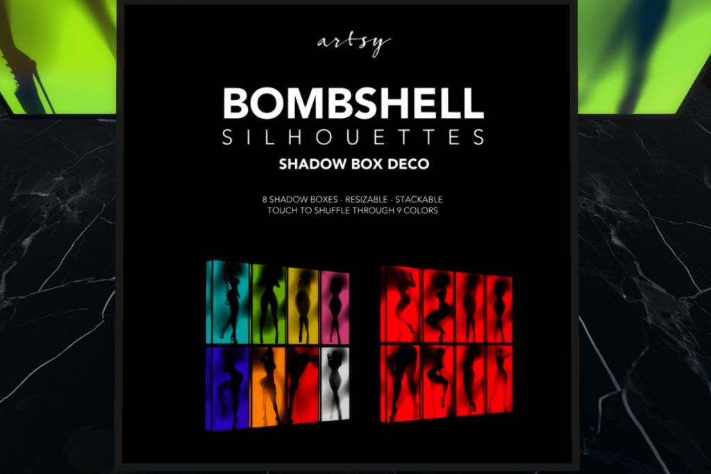 Bombshell Silhouettes Shadow Box Decor, L$699