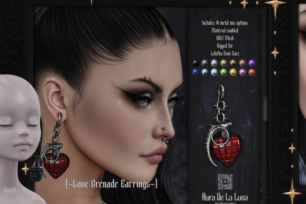 Love Grenade Earrings, L$350