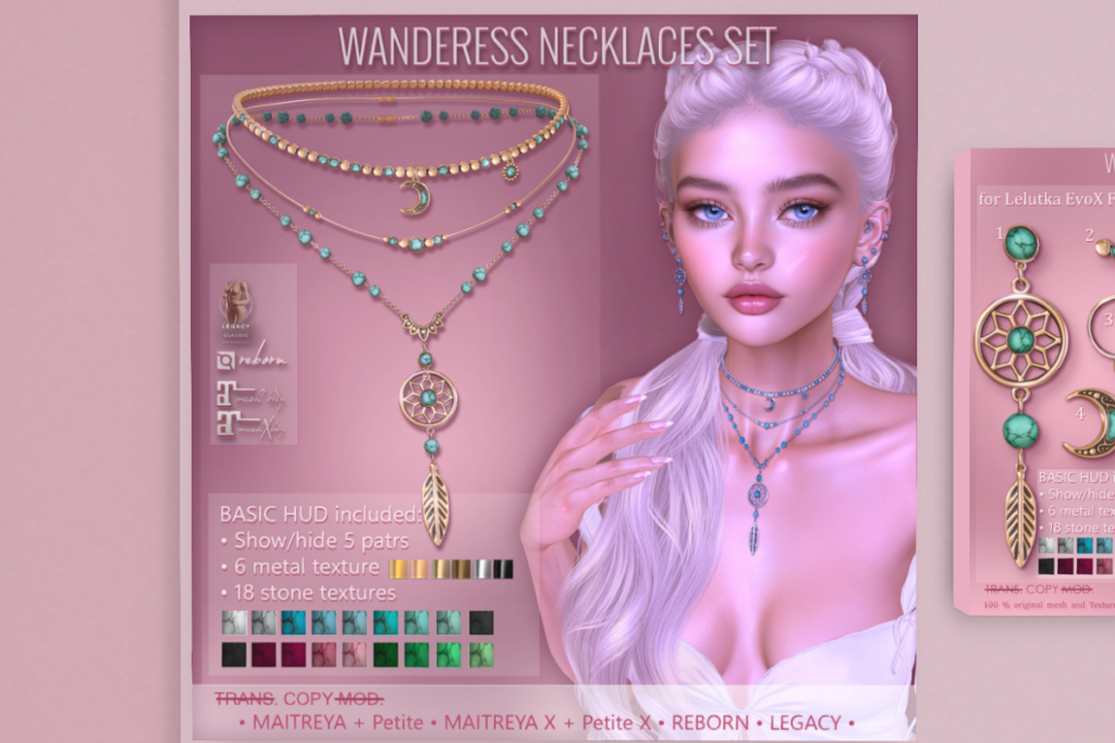 Wandress Necklaces Set - Legacy/Maitreya/Reborn/+mods, L$250