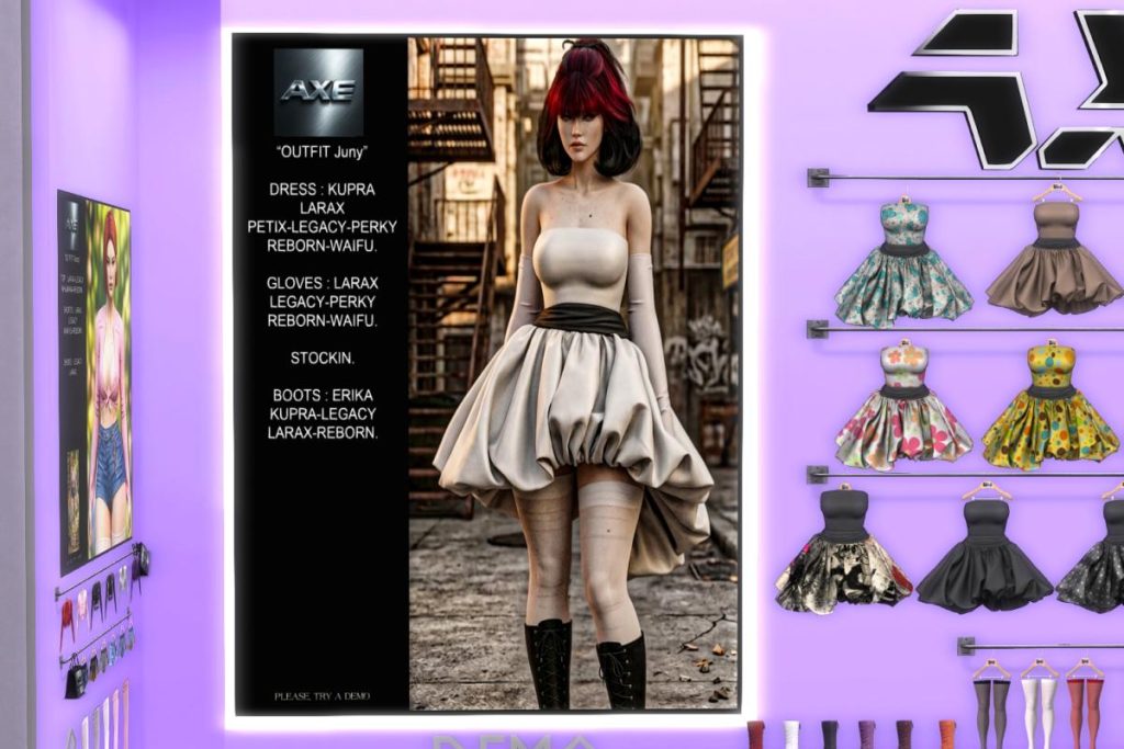 Juny Dress, Stockings, Gloves, &amp; Boots - see ad for fits, L$150-170 each/L$999 FP