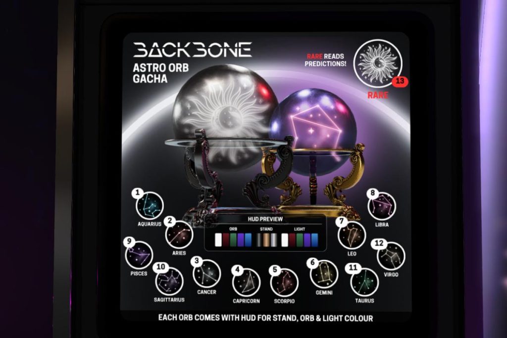 Astro Orbs, L$99 per play