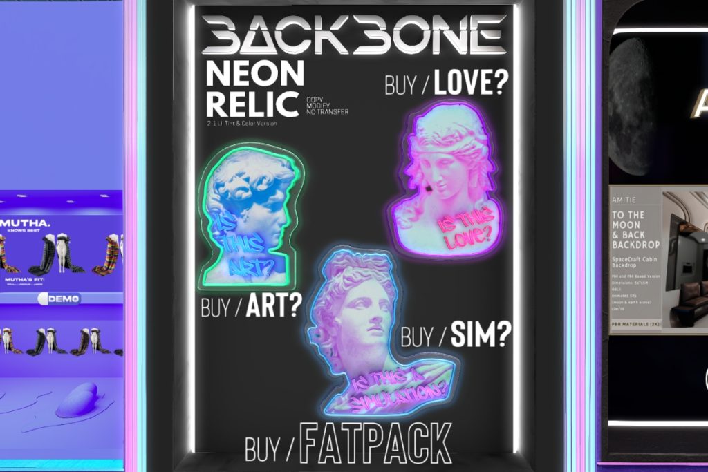 Neon Relics, L$249 each/L$599 FP