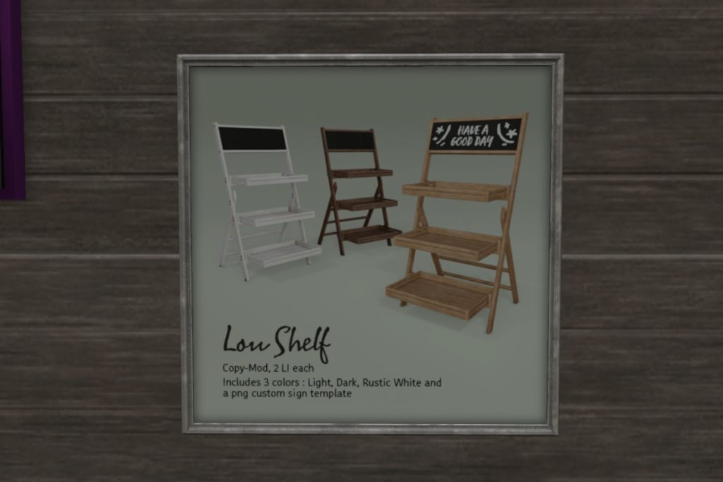Lou Shelf	<a href="http://maps.secondlife.com/secondlife/chopsticks/86/35/29" target="_blank">Teleport</a>