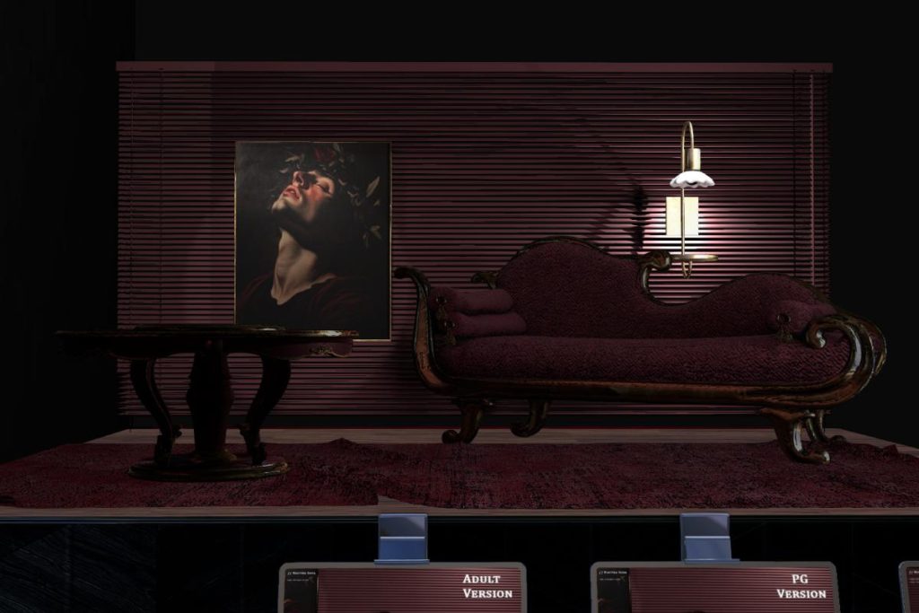 Noctra Sofa, L$599 PG/L$899 Adult/L$299-L$399 Accessories/L$1777 FP