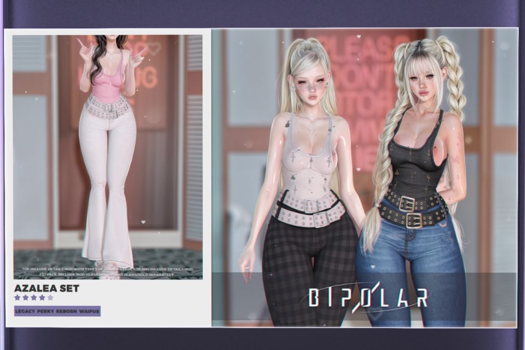 Azalea Top &amp; Jeans - Legacy/Reborn/+mods, L$225-L$275 each/L$1499 each FP