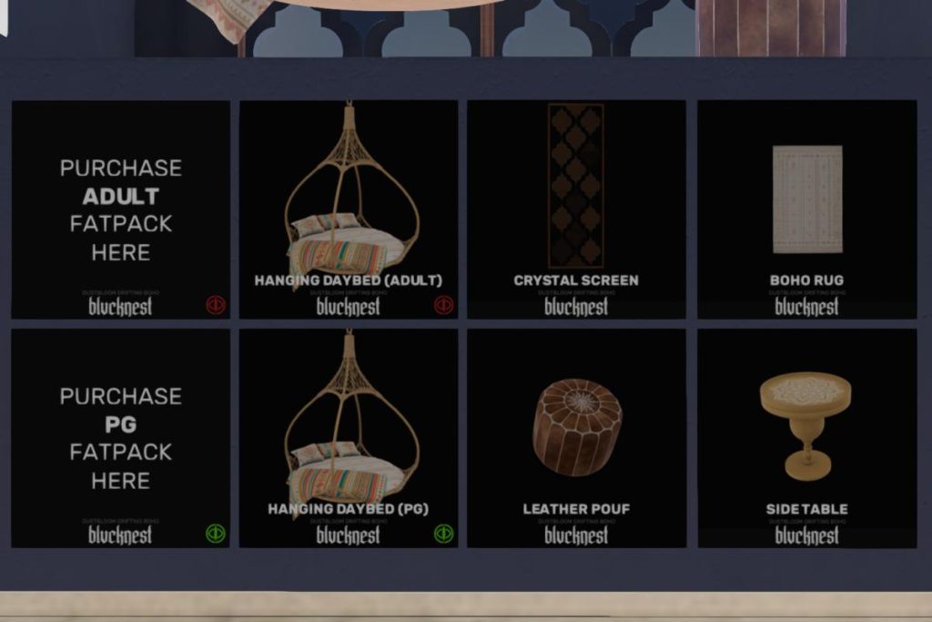 Dust Bloom Drifting Boho Collection, L$88-L$488 each/L$588 PG/L$688 Adult