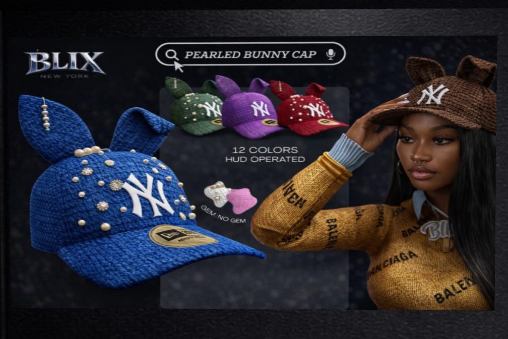 Pearled Bunny Cap, L$999