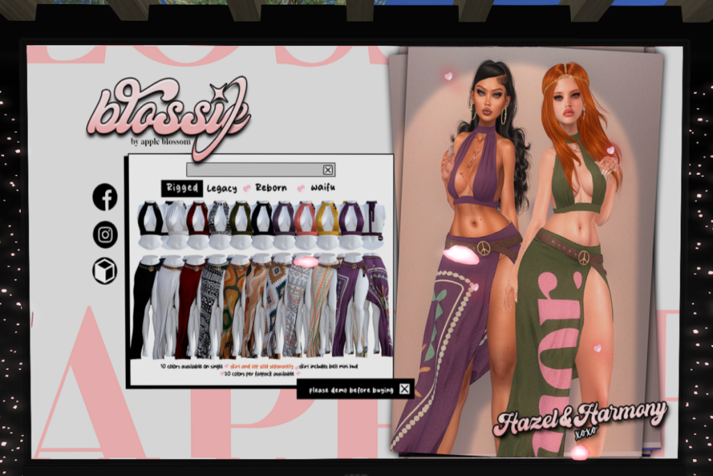 Hazel Top and Harmony Skirt - Legacy/Reborn/+mods, L$199 each/L$999 each FP