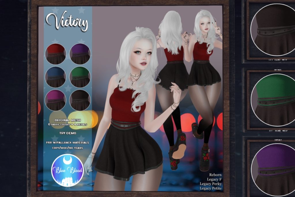 Victory Dress - Legacy/Reborn/+mods, L$199 each/L$599 FP