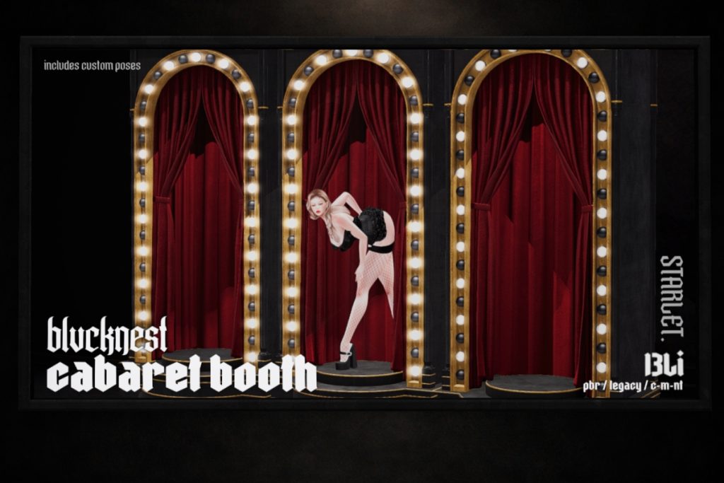 Cabaret Booth w/ Poses, L$399-L$499 each