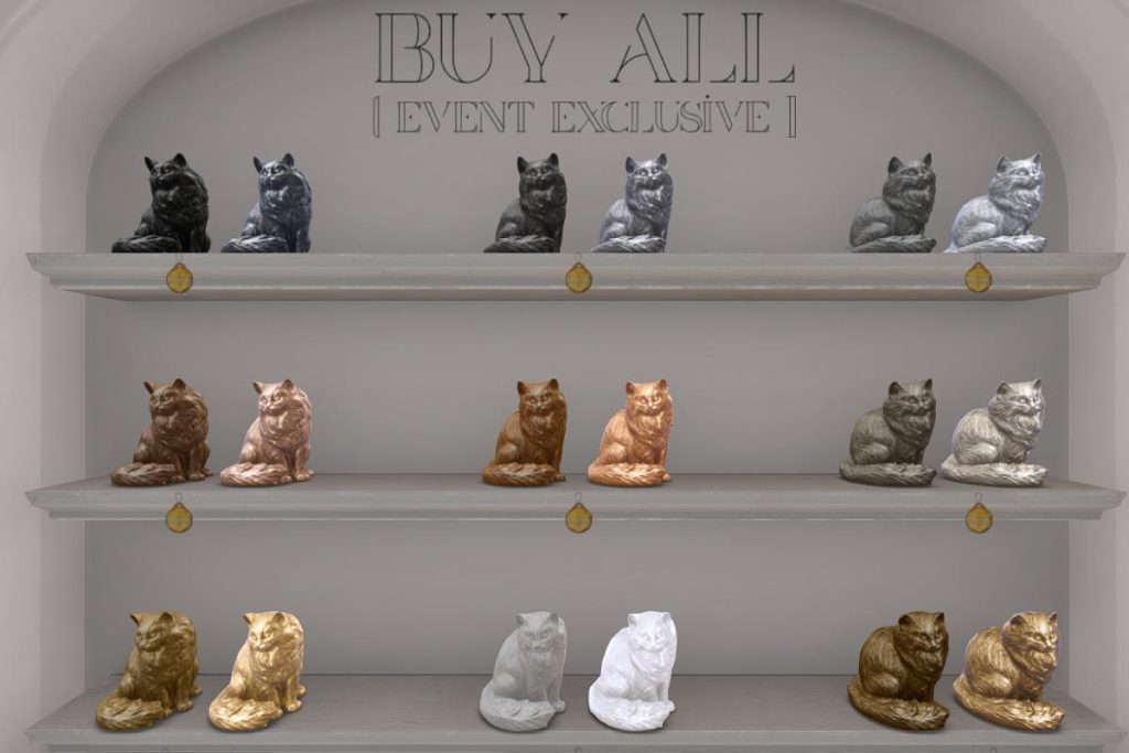 Fluffy Cat Statues, L$199 each/L$499 FP