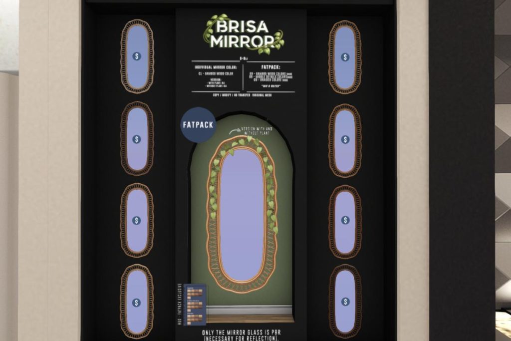 Brisa Mirror, L$188 each/L$488 FP