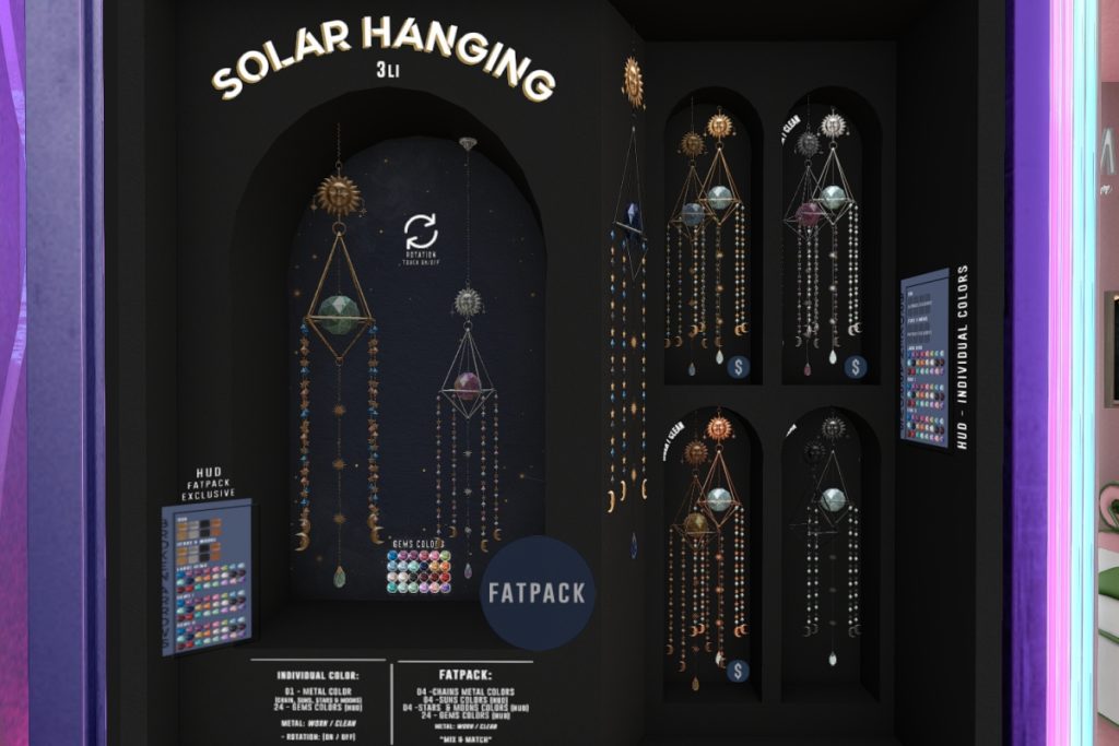 Solar Hanging, L$179 each/L$399 FP