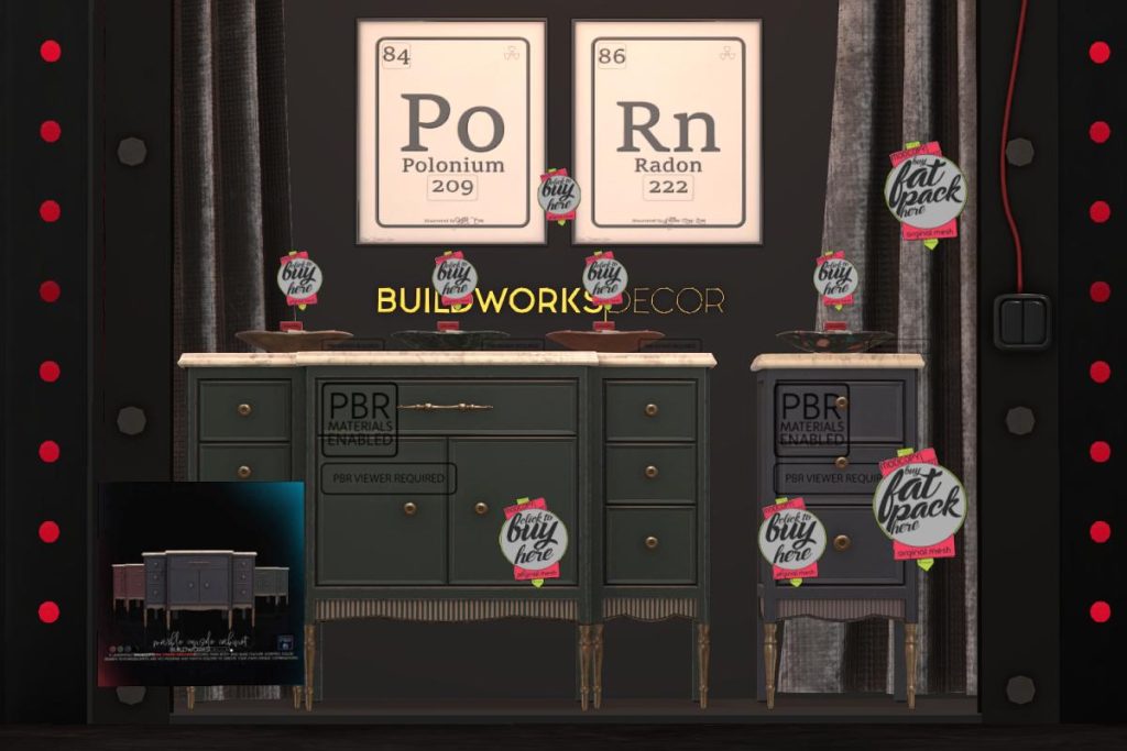 Marble Console Cabinet, L$395