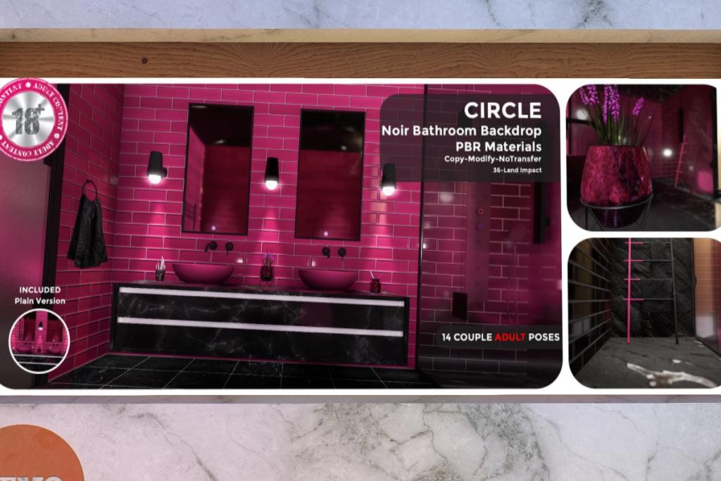 Noir Bathroom Backdrop, L$299