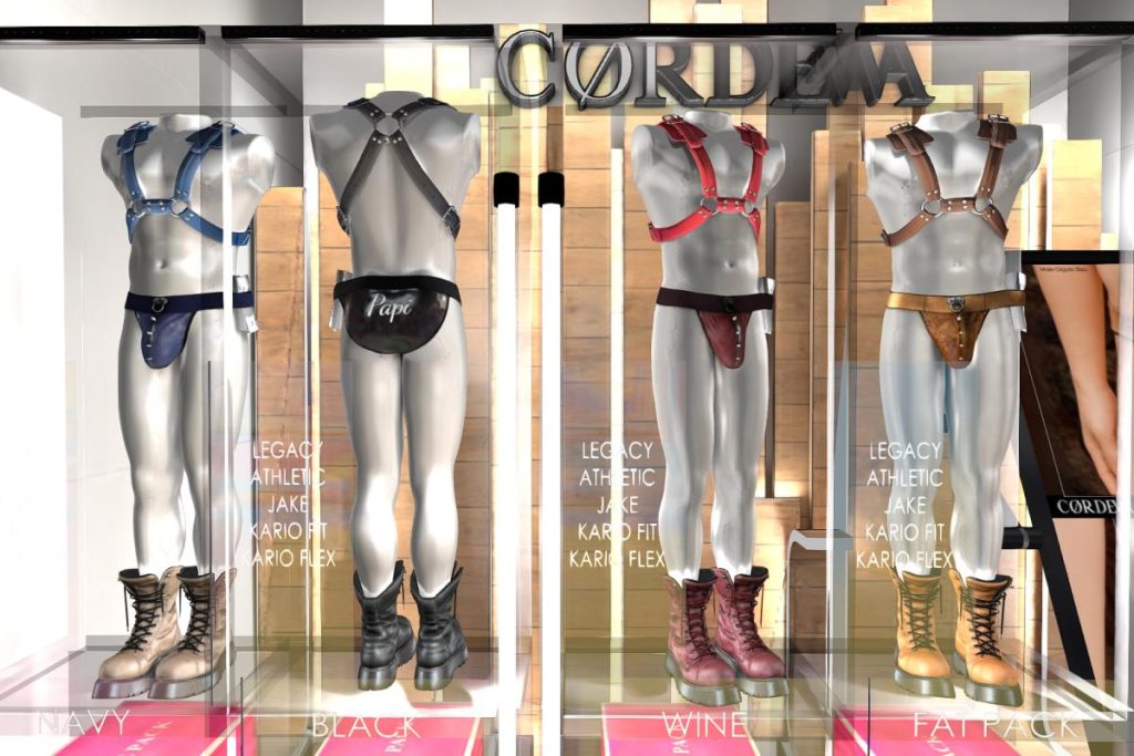 Gigolo Harness, Slip &amp; Boots - Jake/Kario/Legacy/+mods, L$250 each/L$499-L$1350 each FP