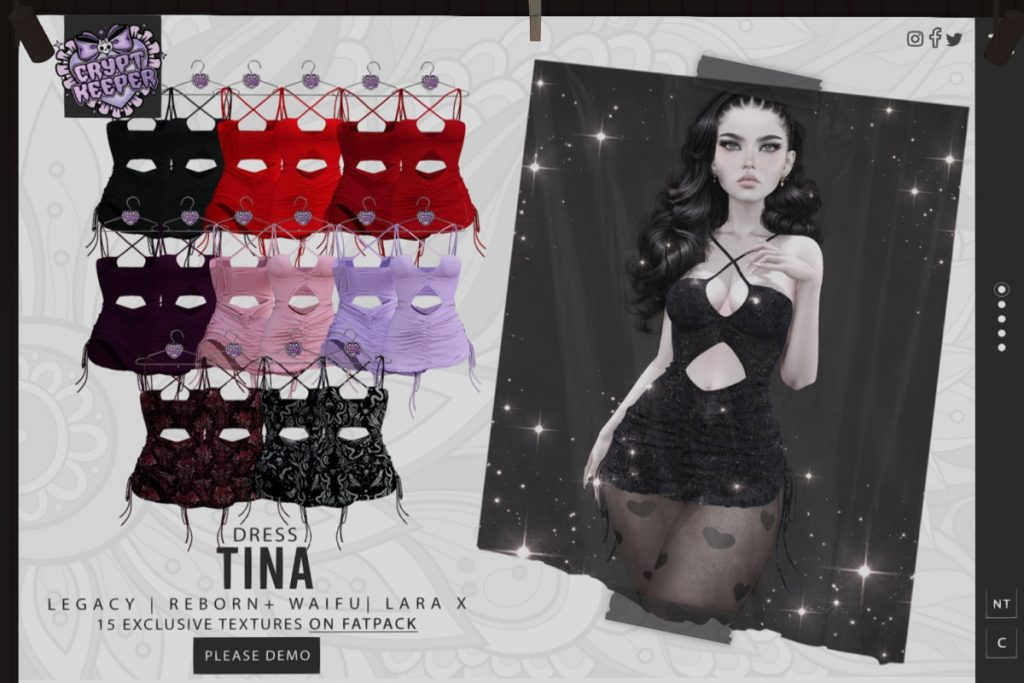 Tina Dress - Legacy/MaitreyaX/Reborn/+mods, L$255 each/L$925 FP