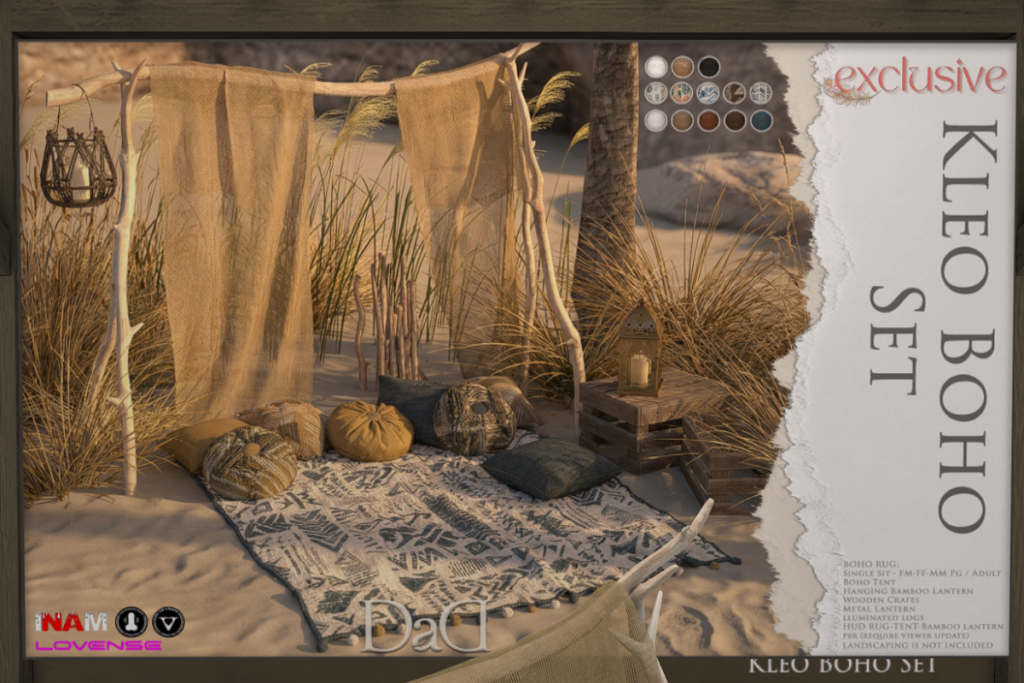 Kleo Boho Set, L$120-L$280 each/L$640-L$980 each FP