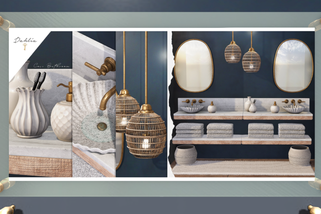 Cove Bathroom Set, L$99-L$499 each/L$1299-L$1499 each FP